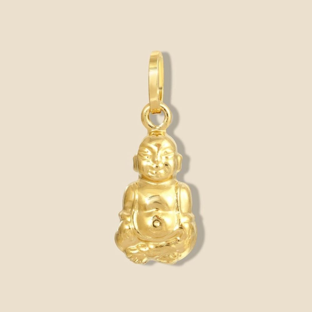 14k Real Gold Buddha Pendant | Birthday Gift | Everyday Jewelry | Unique Charm |